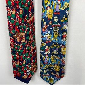 Christmas/ band concert themed silk tie lot of two Alynn neck wear